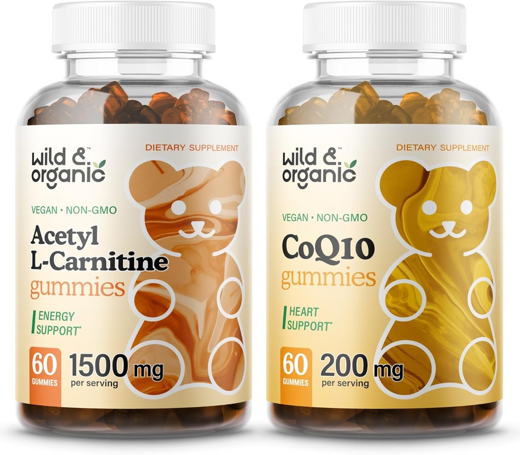 Wild &amp; Organic L-Carnitine Gummies &amp; CoQ10 Gummies 60 Conde
