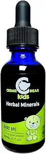 Oso de cedro Herbal Minerales para niños un suplemento herbal líquido que ayuda a construir cuerpos saludables, mentes y sistemas de inmunológicos fuertes 1 Fl Oz