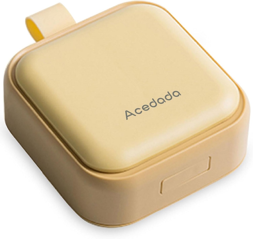 Caja pequeña de pill, Cute Pill Box - Acedada Travel Daily Pill Organizer, Portable Pretty Pill Container for Purse Pocket, Compact Medicine Holder for Vitamins, Fish Oils, Supplements, Yellow