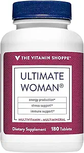 The Vitamin Shoppe Ultimate Woman Multivitamin, High Potency Multi with Green Tea Extract – Energy & Antioxidant Blend, Daily Multi-Mineral Supplement for Optimal Women’s Health (180 Tablets)