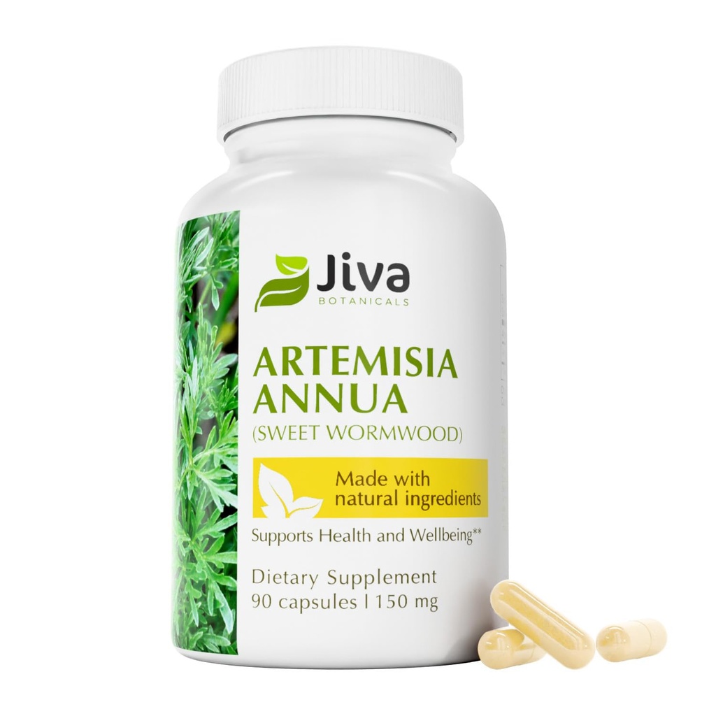 Jiva Botanicals Artemisia Annua Sweet Wormwood Capsules - Soporte Immune System & Normal Liver Health - Made in The USA - 90 cápsulas