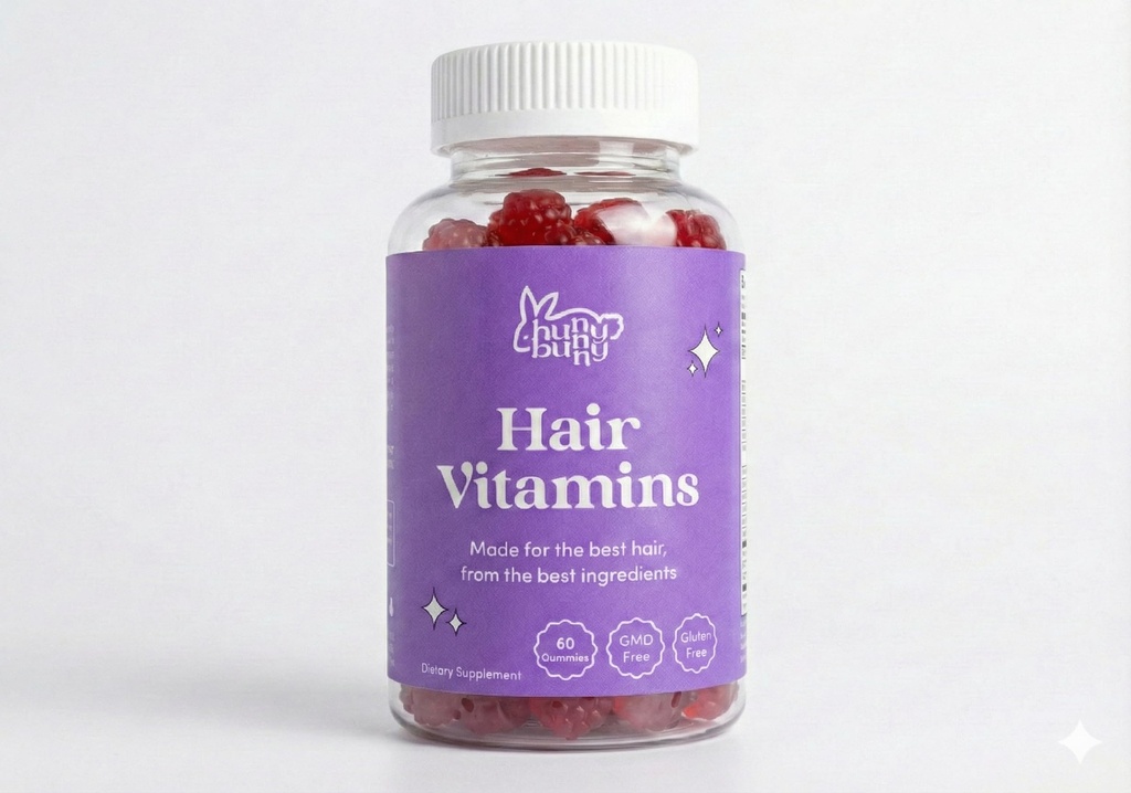 Hunny Bunny Hair Skin and Nails Gummies - Boosted Vegan biotin Vitamins for Women & Men Supports Faster Hair Growth, Stronger Nails, Healthy Skin, Extra Strength Boosted with Collagen, Made in USA