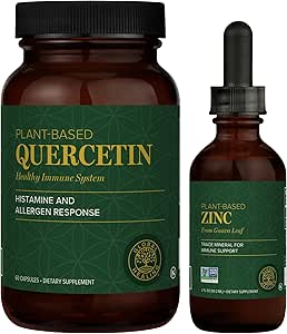 Global Healing Center - Quercetin and Zinc Kit - Immune System Support, Response to Ocassional Allergies, Hormone Balance