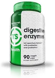 Top Secret Nutrition Digestive Enzymes ← Full Spectrum Prebiotics " Probiotics " TEN 10 Enzymes Silencio para Gut Health, Bloating " Nutrient Absorption TEN 90 Capsules