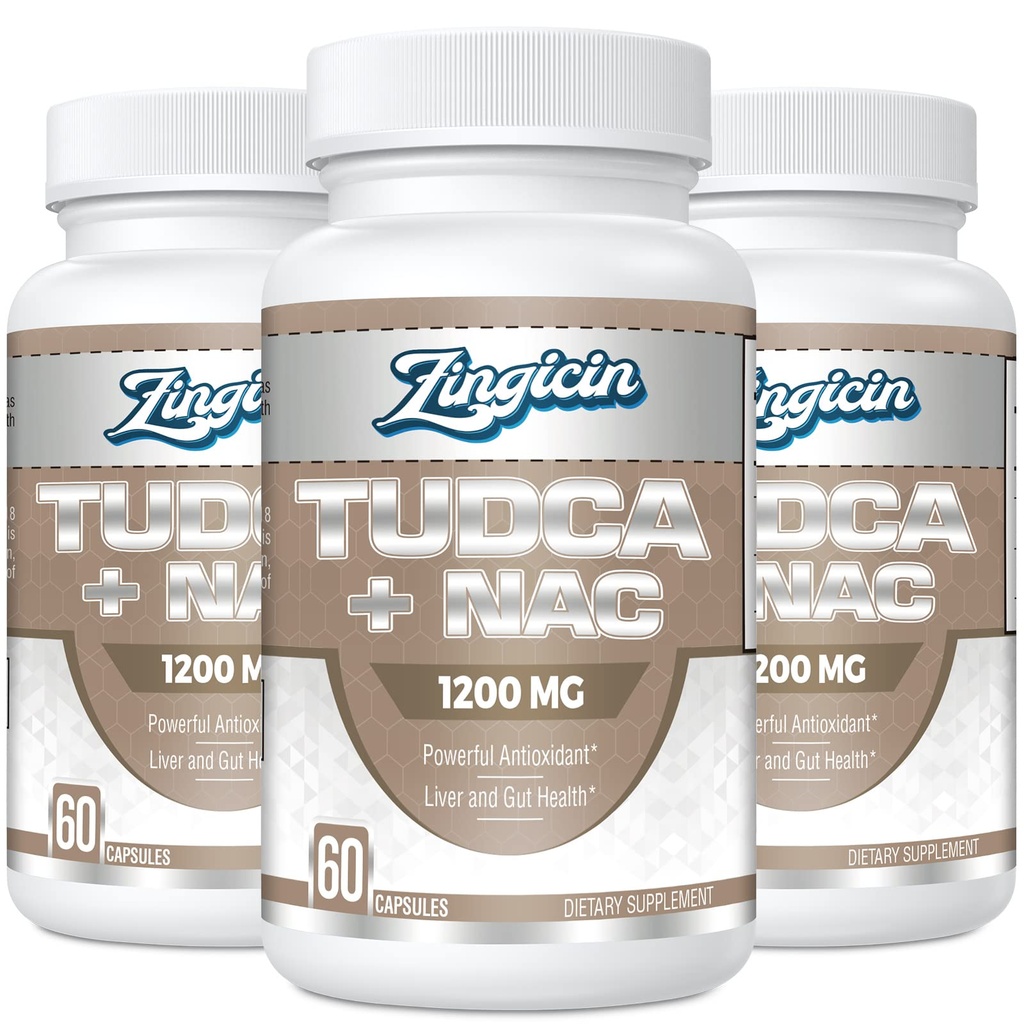 TUDCA con NAC Suplemento 1200mg - 180 cápsulas,Powerful TUDCA Bile Salt Plus N-Acetyl-Cysteine,Antioxidant Supplements for Liver,Digestion