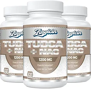 TUDCA con NAC Suplemento 1200mg - 180 cápsulas,Powerful TUDCA Bile Salt Plus N-Acetyl-Cysteine,Antioxidant Supplements for Liver,Digestion