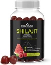 Shilajit Gummies – Puro Himalayan Shilajit Suplemento con ácido Fulvic – 1000mg Natural Shilajit Apoyo energético puro – Sabor de sandía sin azúcar – Vegan, No Gluten-Free – 60 Conde