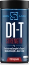 D1-T Strength Testosterone Booster for Men Mass Gainer with D-Aspartic Acid - Monster Muscle Mass-Building - Test Booster Suppression of Estrogen Anabolic Muscle Growth (120 Capsules)