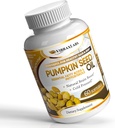 Vibraxlabs Pumpkin Seed Oil - 100% Cold Pressed Pure 1000mg Extracción - Lo mejor para el crecimiento del cabello, tinger Mirando la piel & cara, Bladder Control Suplemento, 60 Softgels