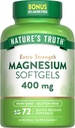 La verdad de la naturaleza Magnesium tención 400mg TEN 72 Softgels TENIDO Relación calidad/precio Extra Strength TEN from Magnesium Oxide TEN Non-GMO and Gluten Free Supplement