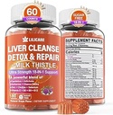 1Pack Milk Thistle Liver Detox Gummies, 18-in-1 Liver Cleanse Detox &amp; Repair Supplement with Berberine, Chicory Root, Turmeric, Artichoke, Dandelion Root, Chanca Piedra, Vitaminas B6 B12 - Sugar Free