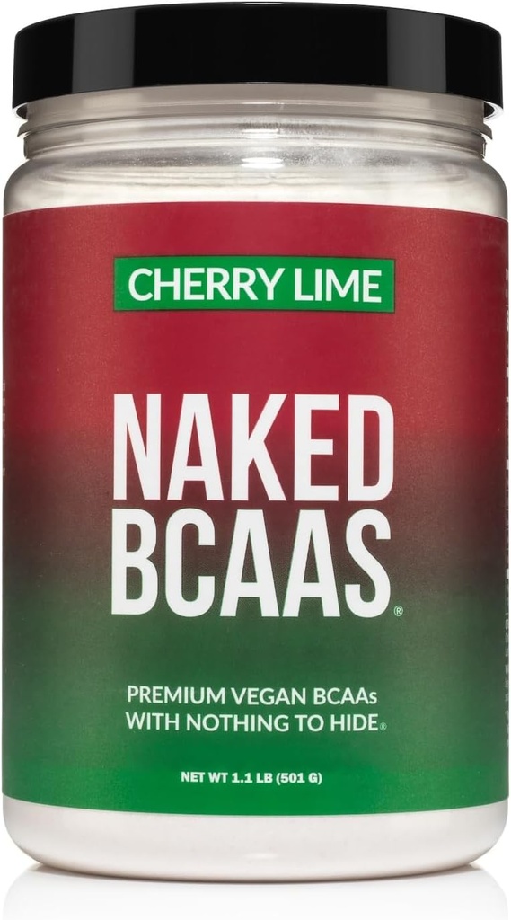 NAKED Cherry Lime BCAAs Amino Acids Powder, 100% Puro 2:1 Fórmula, Vegan Branched Chain Amino Acids, Instantized All Natural BCAA Powder Suplemento - 501 Grams, 34 Servings