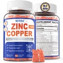 Zinc Gummies con cobre + Probióticos, Vitamina B6 para Max Absorción, Suplementos Zinc para Hombres y Mujeres, Dos Minerales Esenciales Balance Fórmula para la Inmunidad y Salud Gut, Vegan, No GMO, 120 Cts
