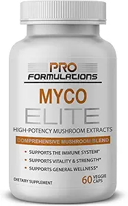Pro Formulations MD Myco Elite – Comprehensive Mushroom Extract Blend – 60 vcaps – Superior Immune System Support - Enhanced with Reishi, Turkey Tail, Maitake and Cordyceps