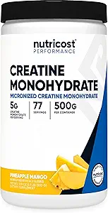 Nutricost Creatine Monohydrate Powder (Pineapple Mango, 500 Gram) - Micronized Creatine Supplement - Vegan, Non-GMO, Gluten Free