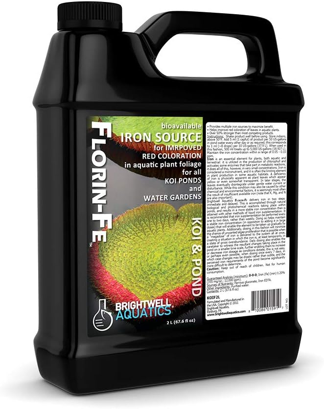 Brightwell Aquatics Florin Fe - Suplemento de hierro para la coloración roja y verde de las plantas acuáticas Pond, 2 Liter