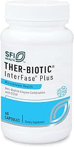 Klaire Labs SFI Health Interfase Plus - Enzyme Combination to Disrupt Biofilm Matrix + EDTA - Gastrointestinal System, Gut Flora, Biofilm & Detox Support (60 cápsulas)