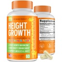 Maximizador de crecimiento de altura - Hecho en EE.UU. - Aumentar la altura natural Booster &amp; Vitaminas Adolescentes - Píldoras para crecer más alto en cualquier edad - Suplemento de crecimiento de huesos para adultos &amp; niños