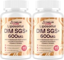 Suplemento Liposomal DIM SGS - Suplemento hormonal para Hombres, Suplementos de Estrógeno Contiene Glucosinola Sulforafane, Vitamina E, Fruta Pomegranada - Apoyo Detox y Antioxidante (2 Pack)