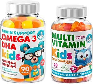 DR. MORITZ Niños Omega 3 Gummies (90 Conde) y Niños Multivitamina Gummies Bundle (60 Conde,) - para el Apoyo Inmunitario Infantil y Salud General