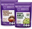 Siddhayu Organic Triphala Powder - 12 oz & Organic Amla Herbal Supplement Powder - 12 oz