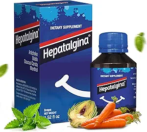 Liver Support Protector Digestivo - Suplemento Herbal Líquido con Extracto de Artichoke para la limpieza del hígado Detox " Reparación - gotas de limpieza del hígado con menta, Boldo " Carrot - 45 ml