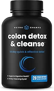 NutraChamps Colon Cleanse " Detox for Weight Loss [14 Day Quick Cleanser] Safe " Effective Formula with Probiotic " Digestive Enzymes for Constipation Relief