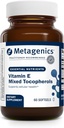 Metagenics Vitamina E Mixed Tocopherols - Suplemento Antioxidante de alta potencia con tocoferoles alfa &amp; Gamma - Apoyo al corazón, inmune &amp; salud celular - No GMO, libre de gluten - 60 Softgels