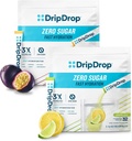 DripDrop Hydration - Electrolyte Powder Packets - Lemon Lime ' Passion Fruit Zero Sugar Bundle - 64 Conde