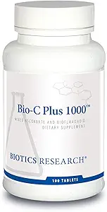 Biotics Research Bio C Plus 1000 Antioxidante, alta potencia, bioflavonoides, soporta la respuesta saludable de los inmunes, construye colágeno, piel sana, cartílago y soporte conjunto 100 Tabletas