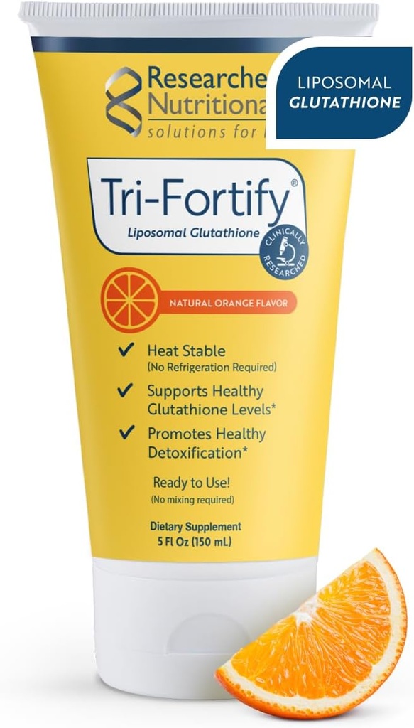 Glutathione Liposomal (450mg) Gel líquido + vitamina C - Tri-Fortificar - Ayuda Energía Natural, Apoyo Inmunitario " Detox - Investigación clínica para Absorción - Orange (5 Fl Oz)