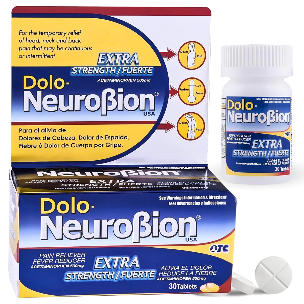 Dolo Neurobion 30 Tabletas - Alivia el Dolor, Alivia, Reducir la Fiebre