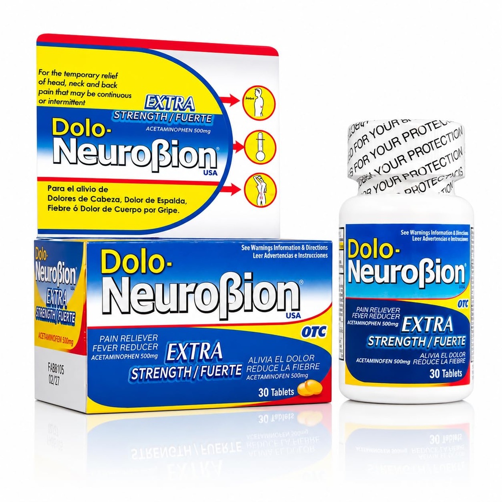 Dolo Neurobion 30 Tabletas - Alivia el Dolor, Alivia, Reducir la Fiebre