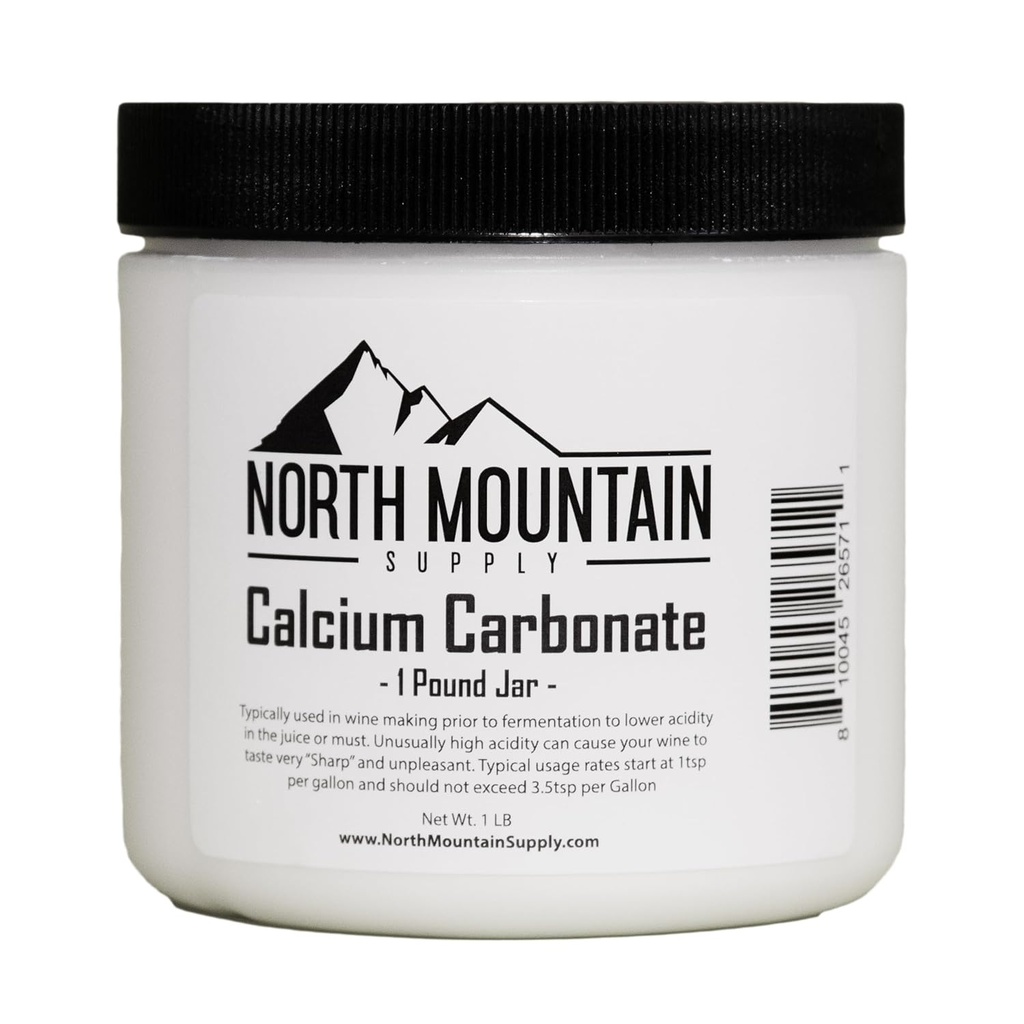 North Mountain Supply Food Grade Calcium Carbonate - 1 Libra Jarra
