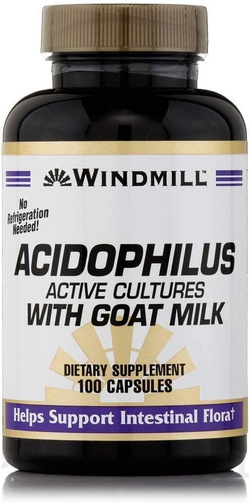 Acidophilus con leche de cabra - 100 cápsulas por molino de viento