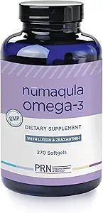 PRN nūmaqula Omega 3 Suplemento - 270 Softgels, 90-Day Supply - Re-Esterified Omega 3 Triglyceride Form with Lutein " Zeaxanthin - 1400mg DHA " 400mg EPA for Macular " Retinal Support