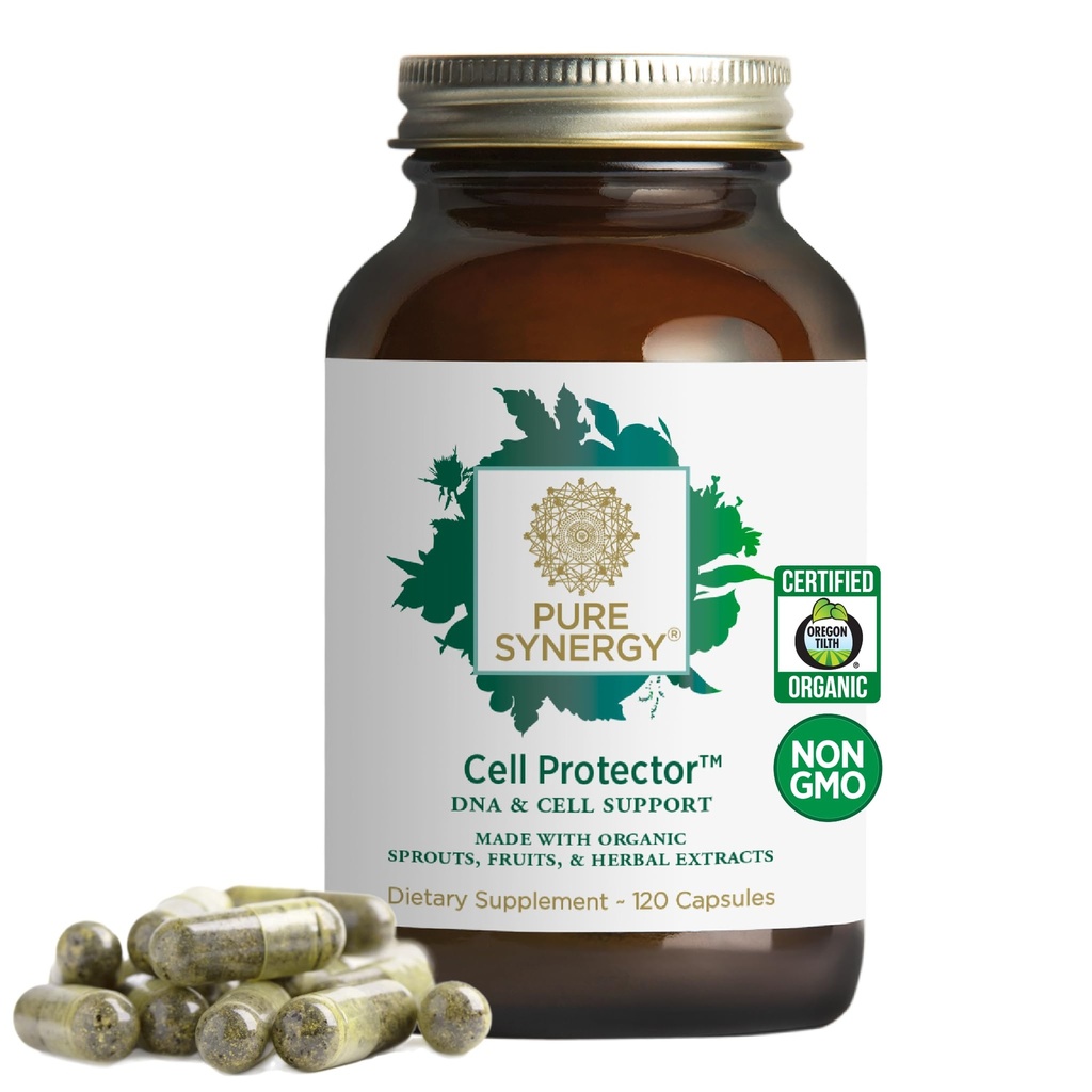 PURE SYNERGY Cell Protector ← Celular Health Supplement TEN Cell and Immune Support with Selenium and Organic Cruciferous Vegetables  for Healthy Aging " Detoxification (120 Capsules)