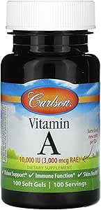 Carlson Labs Vitamin A Natural, 10000 IU, 100 Softgels