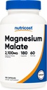 Nutricost Magnesium Malate 2,100mg, 180 Capsules - Vegetariano, No GMO, Gluten Free