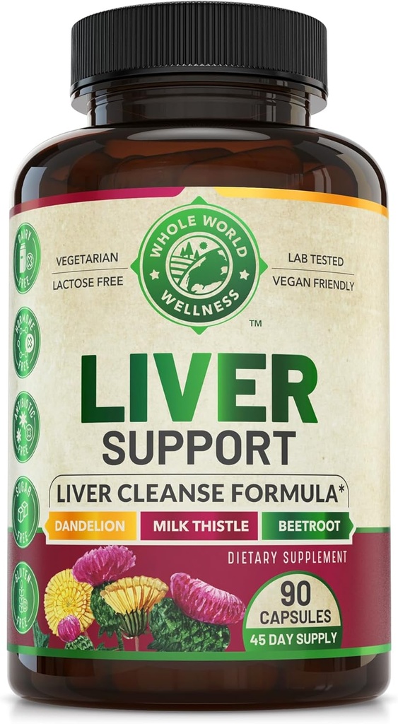 Advanced Liver Cleanse Detox " Repair Formula for Adult with Milk Thistle, Organic Liver Detox " Support Supplement for Men and Women, 90 Pills Liver Repair " Detox Support, 512mg (45-Day Supply)