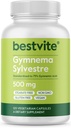 BESTVITE Gymnema Sylvestre 500mg (120 cápsulas vegetarianas) - Estándarizado al 75% Ácido Gimnemico - No Stearates - No Fillers - No Flow Agents- Vegan - No GMO - Gluten Free
