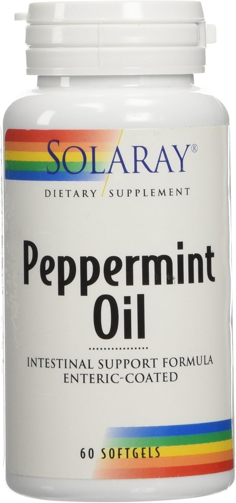 Solaray - Peppermint Oil, 60 softgels