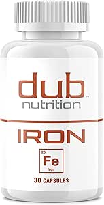 Hierro - Suplemento de Hierro, Ausorción Eficiente " Gentle on Stomach - No Nausea, No Sintéticos Fillers - Pequeñas Gelatinas Limpias - Apoyos Necesidades Nutricionales diarias - 30 cápsulas