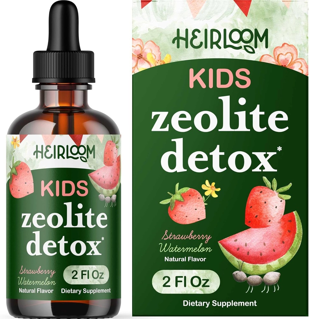Zeolite Detox para niños gotas líquidas - Gentle Daily Cleanse & Speech Support with Methylated B12 & vitamina D - Kids Clinoptilolite Zeolite Drops Detox Cleanse Suplemento 2oz