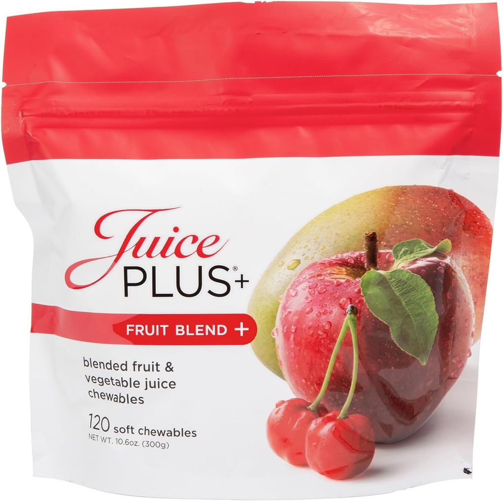 Juice Plus+ Fruit Blend Soft Chews (Chewables) - Boost Your Nutrition with 11 Fruits & Plant Ingredients - Vegan Gummy for Kids &amp; Adults - Vitaminas, Whole Food Nutrition - 1 Pouch (1-Mo, 30 Chews)