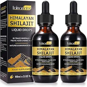 Shilajit Pure Himalayan Organic Resin Drop, Pure Himalayan Shilajit Resin Liquid Gold Supplement, Shilajit Organic Drop Rich in 85+ Trace Minerals, Shilajit for Men & Women (2.02 Fl Oz (Pack of 2))
