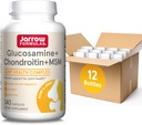 Jarrow Formulas Glucosamine + Chondroitin + MSM Capsules, Joint Support Supplement with Vitamin C and Manganese, 240 Capsules, 60 Day Supply, Pack of 12