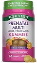 La verdad de la naturaleza Gummies multivitamínicas prenatales Silencio con DHA ' Folic Acid Silencio 60 Conde Silencio Fruit Flavor ← No Gluten Suplemento gratuito