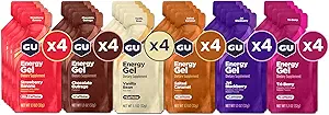 GU Energy Original Sports Nutrition Energy Gel, Vegan, Gluten-Free, Kosher y Dairy-Free On-the-Go Energy for Any Workout, 24-Count, Assorted Flavors