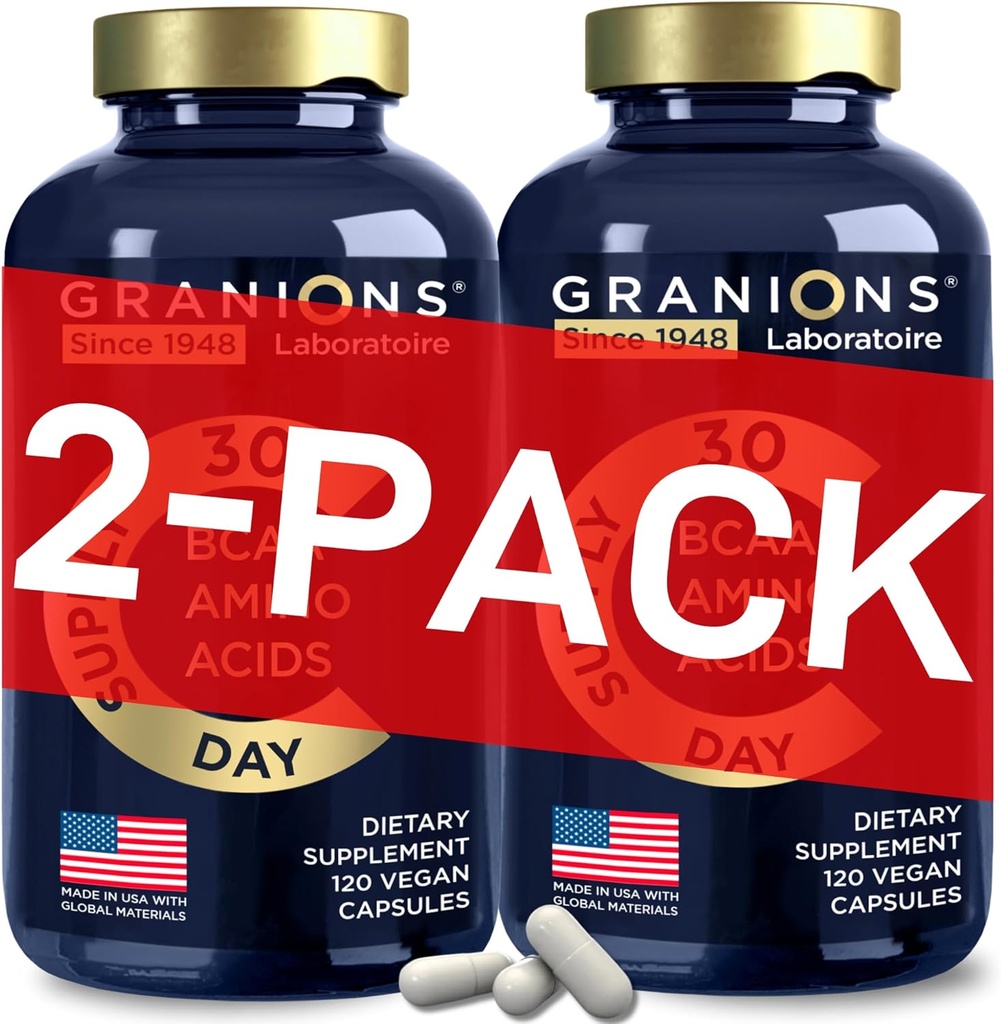 Aminoácidos esenciales Suplemento para Hombres &amp; Mujeres - Todos 9 BCAAs EAA Suplementos Fórmula - Leucine Amino Acid, Lysine, Tryptophan, Advanced Amino Energy &amp; Muscle Recovery - 240 Vegan BCAA cápsulas